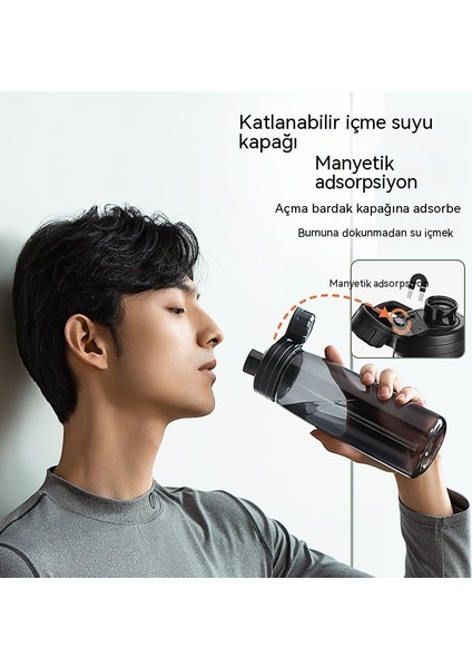 Tritan Spor Su Bardağı Açık Büyük Kapasiteli Portatif Erkek Bayan Rahat Bardak Plastik Yüksek Sıcaklığa Dayanıklı Basit ve Taze (Yurt Dışından) fiyatları