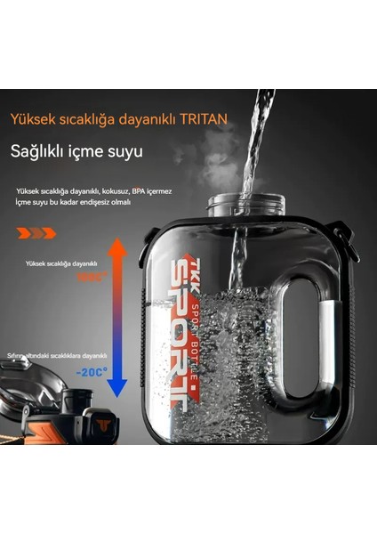 Tritan Büyük Kapasiteli Açık Spor Su Isıtıcısı/kapalı Fitness Ton Ton Kova Su Isıtıcısı/öğrenci Spor Su Bardağı (Yurt Dışından) fiyatları