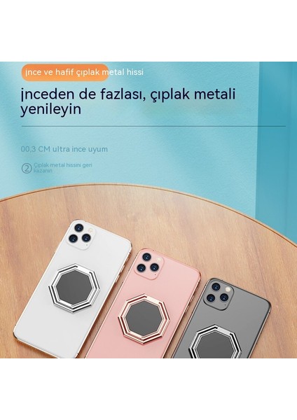 Tablet Katlanır Standı Masaüstü Yapışkan Sihirli Yüzük Bagua Toka Taşınabilir Manyetik Metal Halka Cep Telefonu Tutucu (Yurt Dışından)