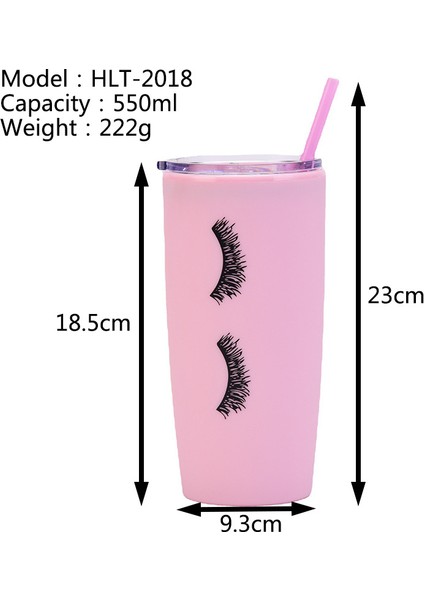 Pembe Kirpik Çift Plastik Su Bardağı/yaratıcı Pipet Su Bardağı, DL066 (Yurt Dışından) indirimleri