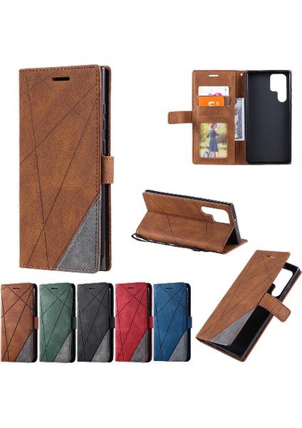 Samsung Galaxy S24 Ultra Pu Deri Cüzdan Flip Folio Kart Tutucu (Yurt Dışından)