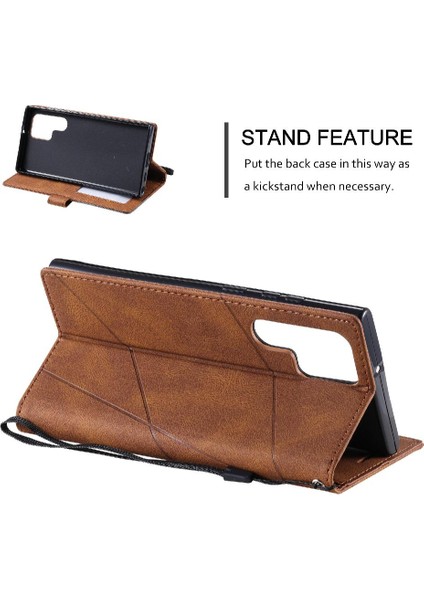 Samsung Galaxy S24 Ultra Pu Deri Cüzdan Flip Folio Kart Tutucu (Yurt Dışından)