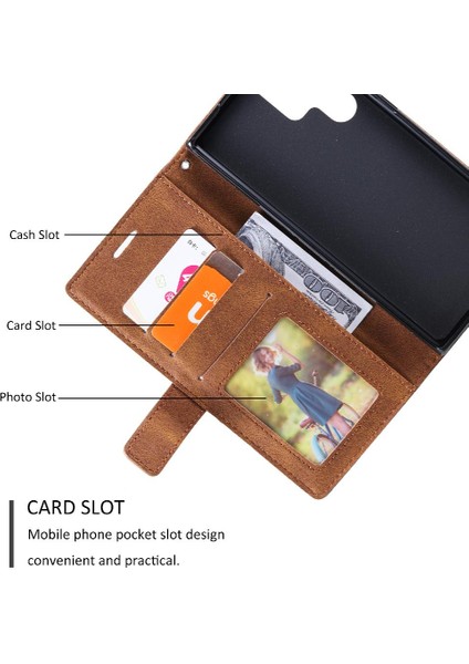 Samsung Galaxy S24 Ultra Pu Deri Cüzdan Flip Folio Kart Tutucu (Yurt Dışından)