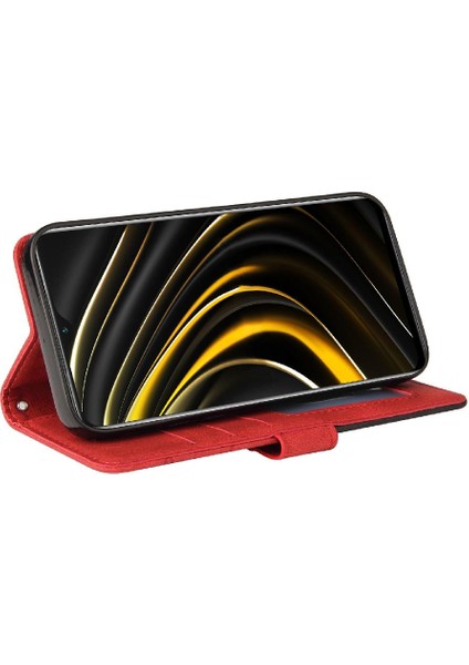 Bdt Shop Xiaomi Poco M3 Kart ile Iki Renkli Dikiş Kickstand Koruyucu Kılıf (Yurt Dışından)