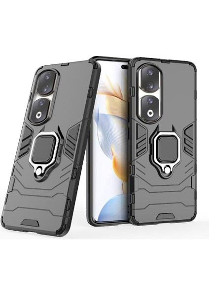 Onur Için Kılıf 90 Pro 5g 360 &deg; Dönen Halka Kickstand Darbeye Kapak Damla (Yurt Dışından)