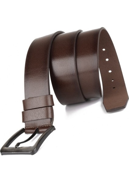 %100 Hakiki Deri Erkek Spor Kemer 4,5cm / RS1014 Kahve (Bison)