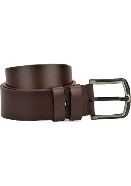 %100 Hakiki Deri Erkek Spor Kemer 4,5cm / RS1014 Kahve (Bison)