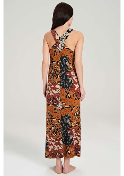 Kadın Siyah Karışık Desen Elbise 5050 modelleri