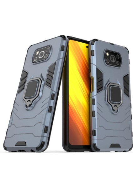 Xiaomi Poco X3/x3 Pro Darbeye Kapak 360 &deg; Dönen Halka Askeri (Yurt Dışından)