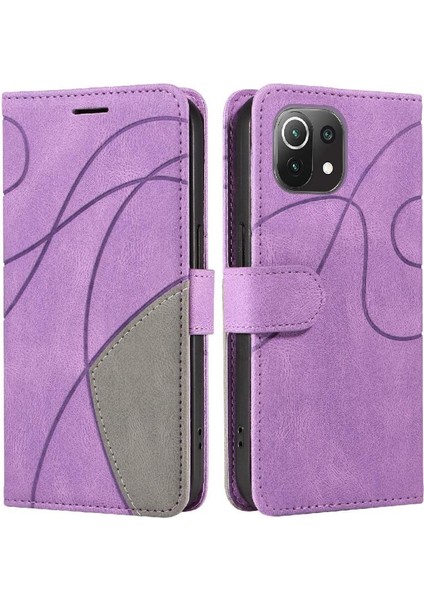 Xiaomi 11 Lite Için Iki Renkli Dikiş Kickstand Koruyucu Kart ile (Yurt Dışından)