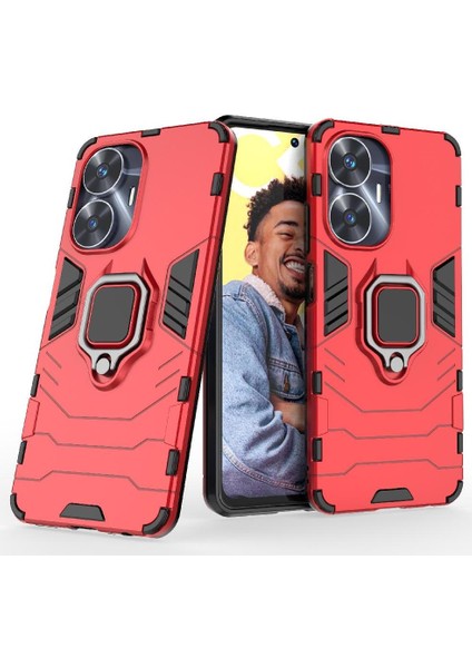Realme C55 Kickstand 360 &deg; Dönen Halka Askeri Damla Koruma Için Kılıf (Yurt Dışından)