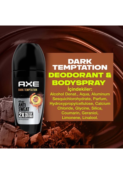 Erkek Roll On Deodorant Dark Temptation 48 Saat Etkileyici Koku 50 ml