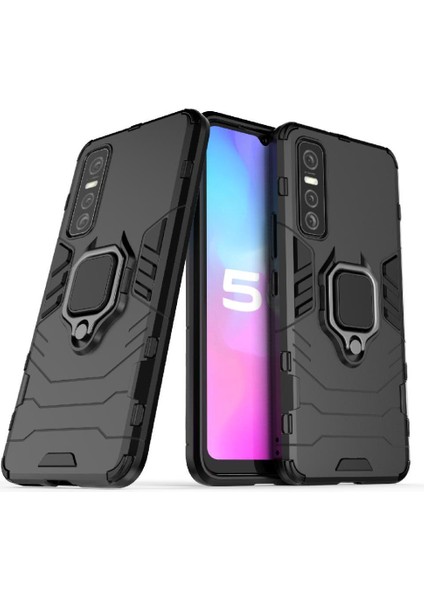 Vıvo Y73S Kickstand Darbeye Kapak Askeri Damla Koruma Için Kılıf (Yurt Dışından)