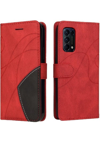 Oppo Reon 5 Kickstand Koruyucu Pu Deri Flip Folio Kılıf Için Kılıf ile (Yurt Dışından)