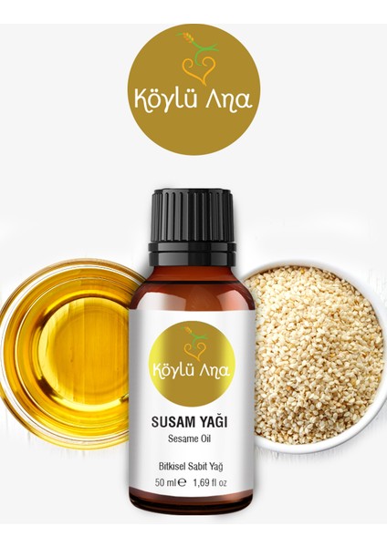 Susam Yağı 50 ml - %100 Saf Soğuk Sıkım Cilt Besleyici ve Nemlendirici Masaj Yağı