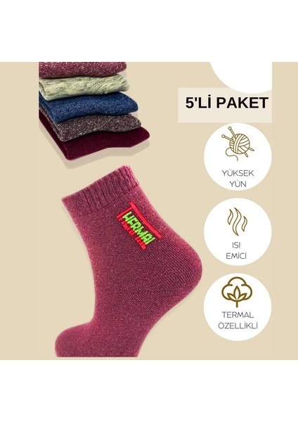 Kral Socks Termal Erkek Havlu Patik Çorap 5'li Set(5 Çift)