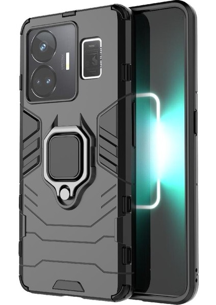 Realme Gt 3 Darbeye Dayanıklı Kapak Için Kılıf 360 &deg; Dönen Halka Kickstand Askeri (Yurt Dışından) modelleri