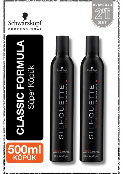 Schwarzkopf Silhouette Süper Tutucu Saç Köpüğü 500ML x 2 Adet