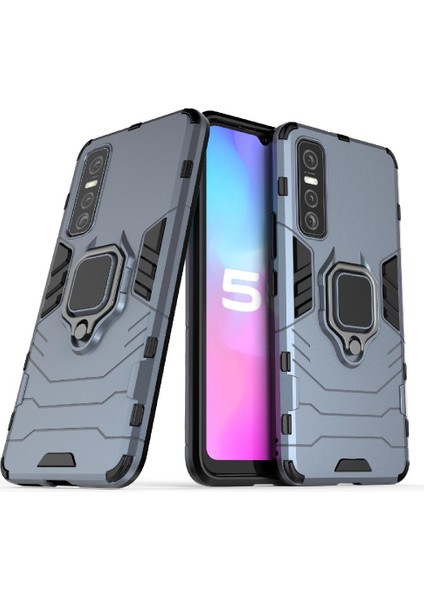 Vıvo Y73S Kickstand Darbeye Kapak Askeri Damla Koruma Için Kılıf (Yurt Dışından) modelleri