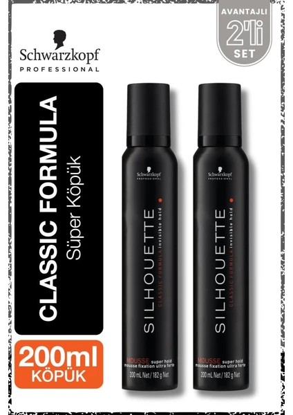 Schwarzkopf Silhouette Süper Tutucu Saç Köpüğü 200ML x 2 Adet