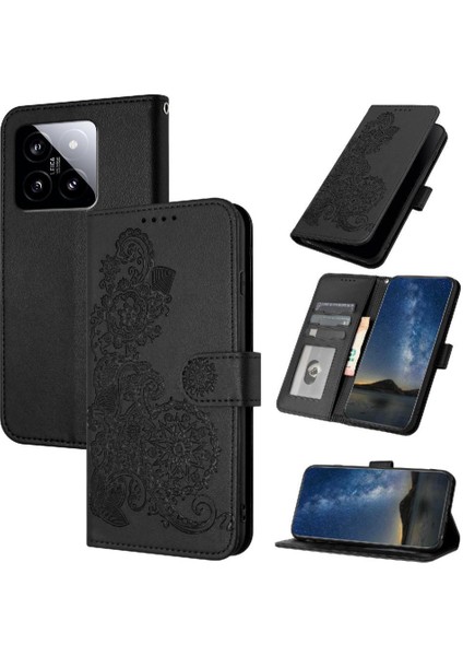 Xiaomi 14 Kickstand Koruyucu Pu Deri Manyetik Kapatma Flip Case (Yurt Dışından)