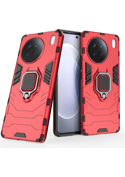 Vıvo X90 5g Için Kılıf 360 &deg; Dönen Halka Darbeye Kapak Kickstand Askeri (Yurt Dışından) modelleri