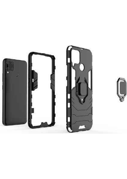 Realme C15 Darbeye Kapak Için Kılıf Kickstand Askeri Damla Koruma (Yurt Dışından) fiyatları