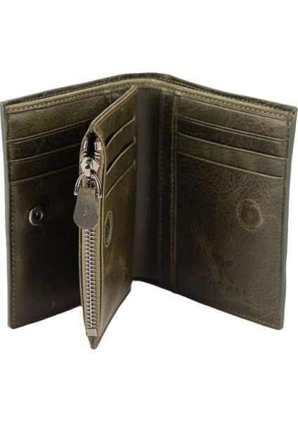 Hakiki Deri Erkek Cüzdan Crazy Yeşil C257-07 fırsatları