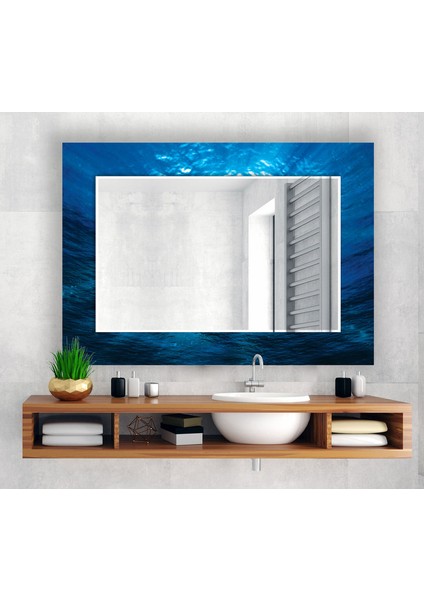 Soyut Desenli Temperli Cam Duvar Aynası
