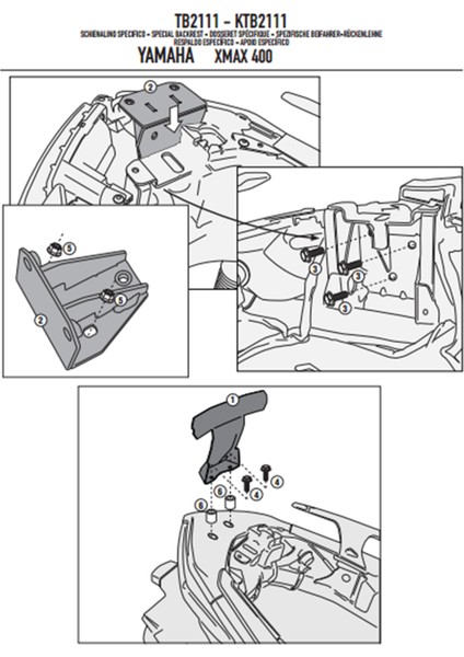 TB2111 Yamaha X-Max 125-250-400 (13-17) Sissy Bar fırsatları