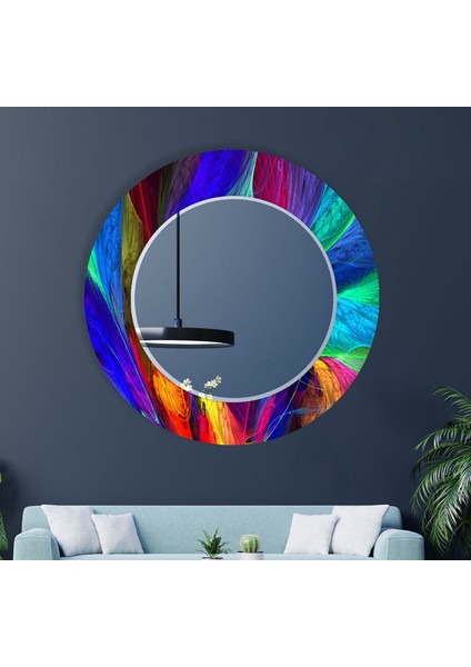 Soyut Desenli Temperli Cam Duvar Aynası fiyatları