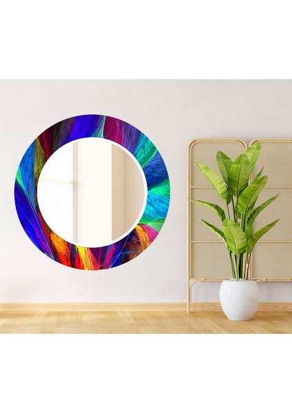 Soyut Desenli Temperli Cam Duvar Aynası modelleri