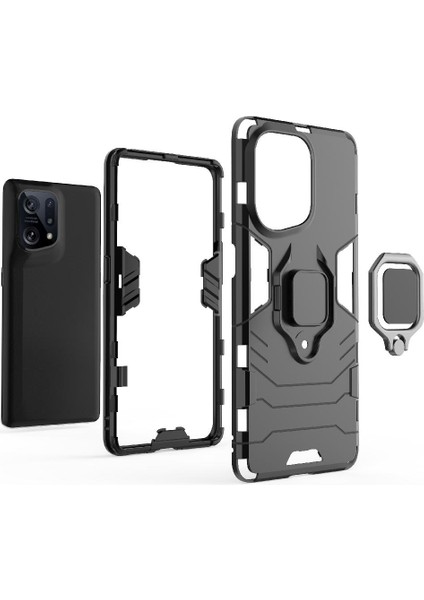 Oppo Bulmak Için Kılıf X5 Pro 5g Kickstand 360 &deg; Dönen Halka Askeri Damla (Yurt Dışından)