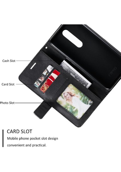 Oppo F11 Pro Darbeye Pu Deri Kart Tutucu Kickstand Cüzdan Için Kılıf (Yurt Dışından)