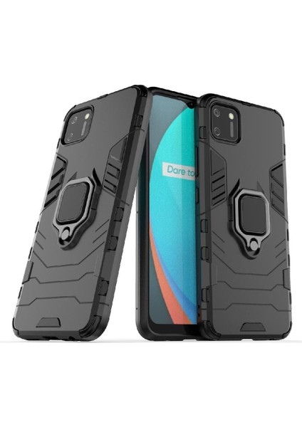 Realme C11 Için Kılıf 360 &deg; Dönen Halka Darbeye Kapak Kickstand Askeri (Yurt Dışından)