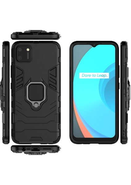 Realme C11 Için Kılıf 360 &deg; Dönen Halka Darbeye Kapak Kickstand Askeri (Yurt Dışından) fiyatları
