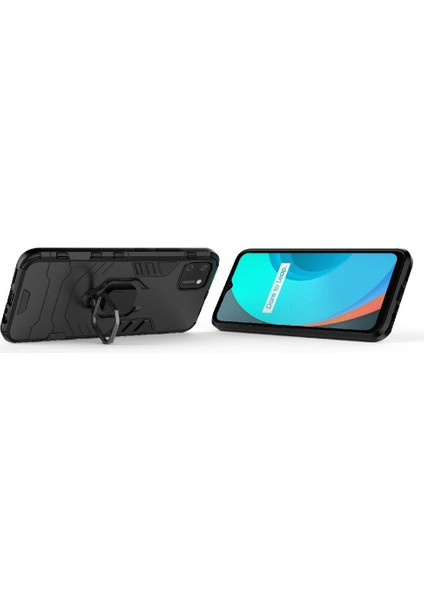 Realme C11 Için Kılıf 360 &deg; Dönen Halka Darbeye Kapak Kickstand Askeri (Yurt Dışından) fırsatları