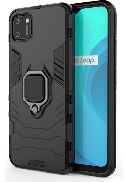 Realme C11 Için Kılıf 360 &deg; Dönen Halka Darbeye Kapak Kickstand Askeri (Yurt Dışından) indirimleri