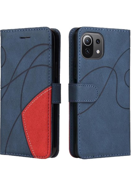 Xiaomi 11 Lite Için Iki Renkli Dikiş Kickstand Koruyucu Kart ile (Yurt Dışından)