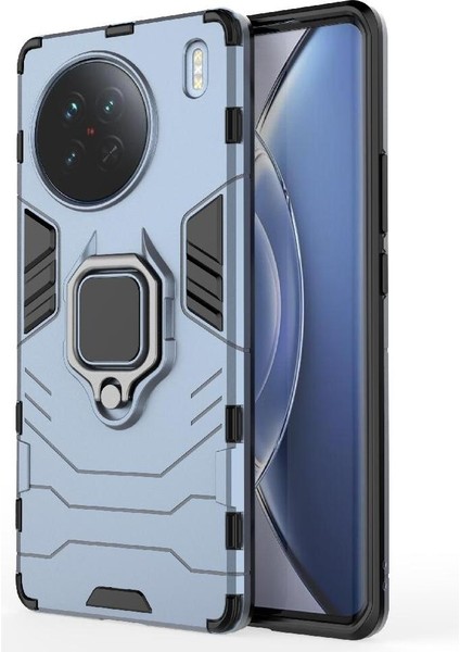 Vıvo X90 5g Için Kılıf 360 &deg; Dönen Halka Darbeye Kapak Kickstand Askeri (Yurt Dışından)