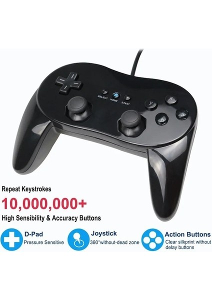 Siyah-Beyaz/siyah Klasik Kablolu Oyun Denetleyicisi Oyun Pro Nintendo Wii Için Uzaktan Oyun Denetleyicisi Gamepad (Yurt Dışından) fırsatları