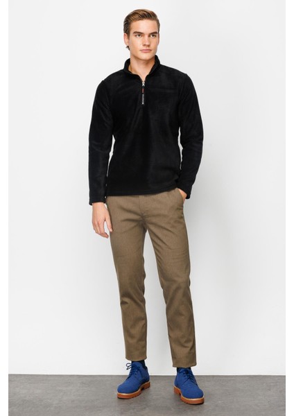 Erkek Siyah Yarım Fermuar Polar modelleri