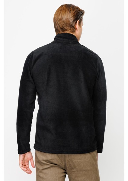 Erkek Siyah Yarım Fermuar Polar indirimleri