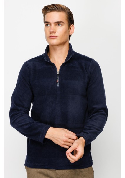 Erkek Lacivert Yarım Fermuar Polar fiyatları