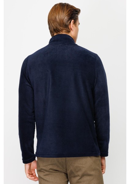 Erkek Lacivert Yarım Fermuar Polar modelleri