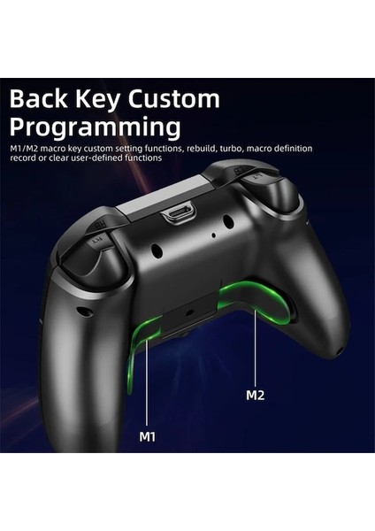 Beyaz Kablosuz Denetleyici Bluetooth Gamepad Programlanabilir Turbo Fonksiyonlu Nintendo Anahtarı Ps3 Konsolu Android Tv Pc Joystick (Yurt Dışından)