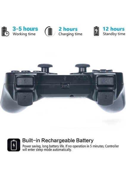 Mavi-Sony Ps3 Denetleyici Desteği Bluetooth Kablosuz Gamepad Play Station 3 Joystick Konsolu Için Ps3 Controle Pc Için (Yurt Dışından)