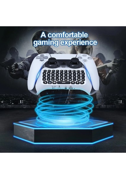Beyaz-Ps5 Denetleyici Kablosuz Sohbet Edilebilir Ses Bluetooth Klavye Dahili Hoparlör Playstation 5 Gamepad Aksesuarları Için Uygun (Yurt Dışından) indirimleri