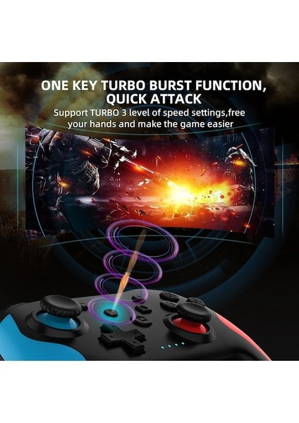 NS009S-3-NS009S Kablosuz Denetleyici Bt Nintendo Anahtarı Pro Pc Ps3 Tv Kutusu Joystick Çift Titreşim Nfc Profesyonel Gecikmesiz Gamepad (Yurt Dışından)