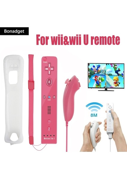 Sol Siyah-Nintendo Wii/wii U Joystick 2'si 1 Arada Kablosuz Nunchuck Uzaktan Gamepad Opsiyonel Motion Plus Video Oyun Denetleyicisi (Yurt Dışından)